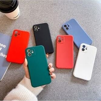 - iPhone 11 Uyumlu Köşeli Lansman Kılıf, Kadife Iç Yüzeyli Darbe Emici Silikon Koruma (Iphone 12 Görünümlü Köşeli Görünüm) - Gece Mavisi