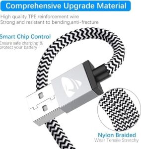 USB Type-C Hızlı Şarj Kablosu, 1 Metre, 2.1A, Naylon Örgülü Kopmaz Veri Kablosu, , Xiaomi,  ve Tüm Android Cihazlar ile Uyumlu, Gri, 2 Yıl Garantili