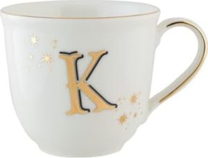Chique Harfli K Porselen Kupa Altın Detaylı Renkli 300ML