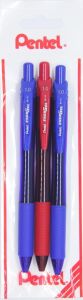 Energel 1.0 mm Likit Roller Kalem 2xmavi/1xkırmızı 3'lü Set