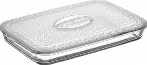 Borcam Uyumlu Plastik Kapak 40X27 cm Dikdörtgen Borcam Kapağı - Fırın Kabı Saklama Kapağı, Bpa Içermez (Sadece Kapak)
