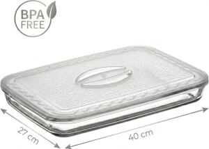 Borcam Uyumlu Plastik Kapak 40X27 cm Dikdörtgen Borcam Kapağı - Fırın Kabı Saklama Kapağı, Bpa Içermez (Sadece Kapak)