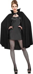 Siyah Renk Yakalı Halloween Pelerini 90 cm
