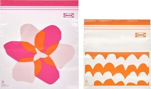 Istad Kilitlenebilir Buzdolabı Poşeti, Pembe-Turuncu, 2,5 Lt ve 1,2 Lt, 50 Adet