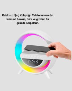 13 Renk Seçenekli Kablosuz Şarj Cihazlı LED Lamba