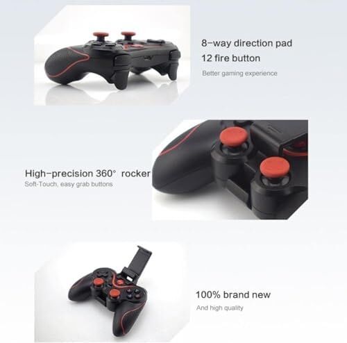 Evrensel Wireless Gamepad, USB Kablosuz Bluetooth 5.0 Joystick Tv Box Konsol Oyun Kumandası, Android Ios Cep Telefonu Tutucu Için X3