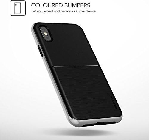 Vrsıp8 iPhone x High Pro Shield Kılıf, Siyah ve Gümüş