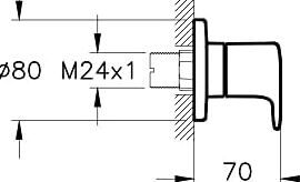 Root Round A42730 Ankastre Stop Valf, Sıva Üstü, Krom