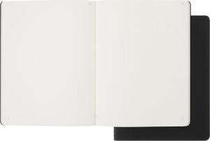 Moleskine Smart Cahier Dergileri Beyaz Sayfalı 2'li Dijital Kayık Seti, Kalem+ ile Uyumlu, Karton Kapak, Ekstra Geniş Format 19 x 25 Cm, Siyah, 120 Sayfa
