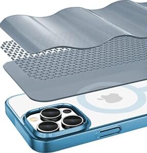 Buff 15 Pro Max ile Uyumlu Magsafe Uyumlu Slim Fit Kılıf Kablosuz Şarj Destekleyen Sararmaya Karşı Korumalı Kapak (Açık Mavi)
