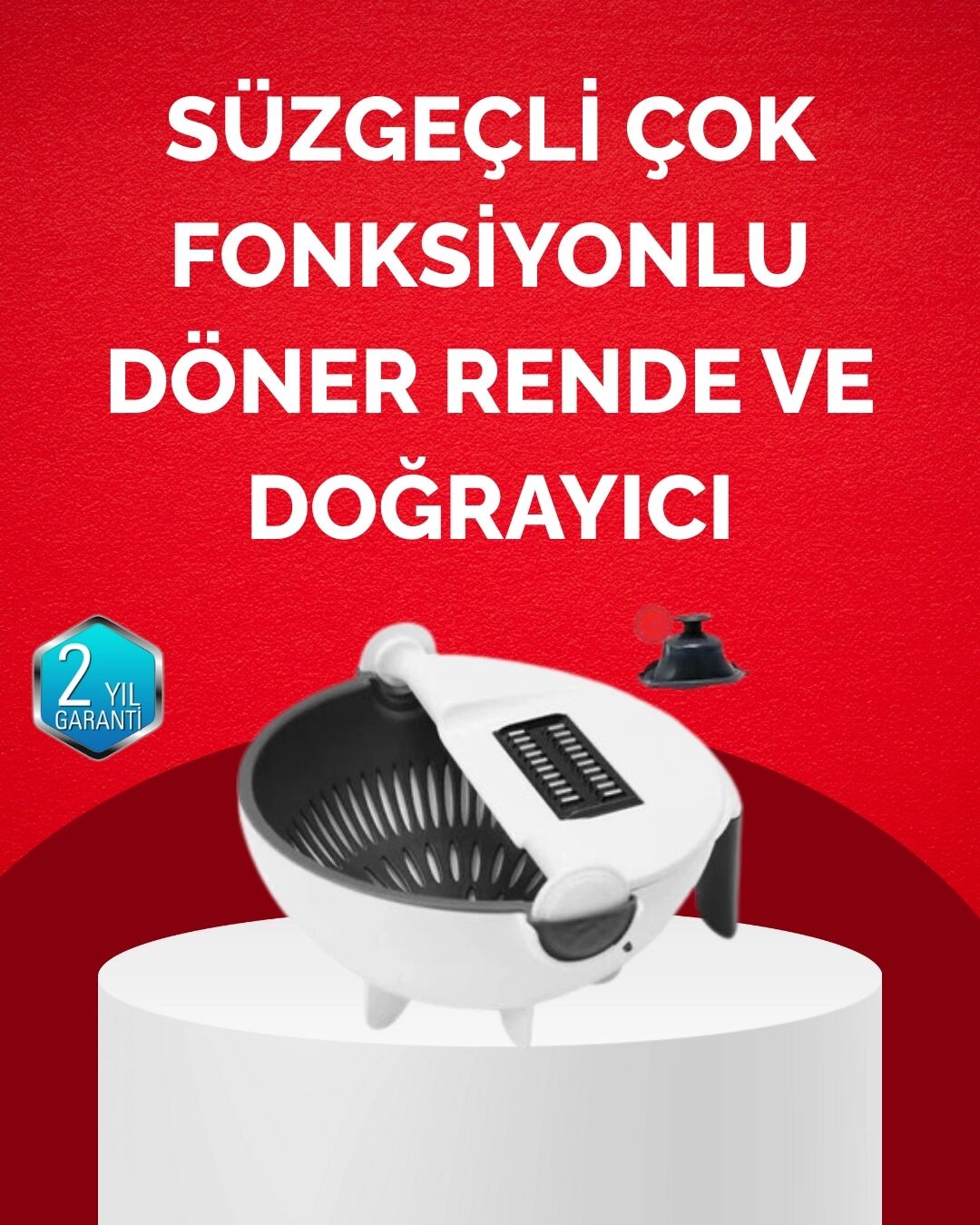 Döner Mekanizmalı Sebze Doğrayıcı Hazneli Rende