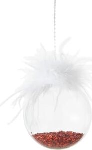 White Fluffy Ağaç Süsü 8 cm