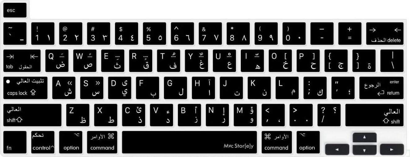 MacBook Pro Arapça Klavye Koruyucu Us Ansı Düz Enter A2338 M1 M2 A2251 A2289 A2141 Uyumlu Silikon Keyboard Cover Touch Bar Siyah