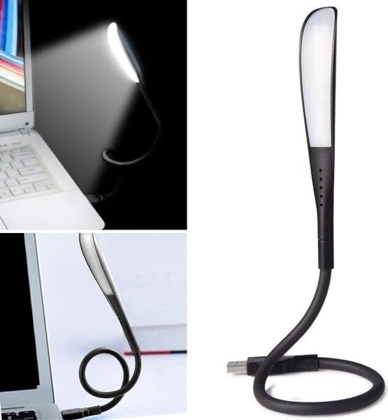 Kompakt USB Siyah 14 Ledli 3 Kademeli Dokunmatik Okuma Lambası