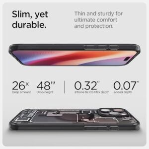 16 Pro Max ile Uyumlu Ince Magsafe Kılıf Ultra Hybrid Sararmaya Dayanıklı Duraclear™ Hava Kanalı Teknolojisi™ Askeri Sınıf Koruma Magfit Zero One Tasarım Kapak - ACS08004