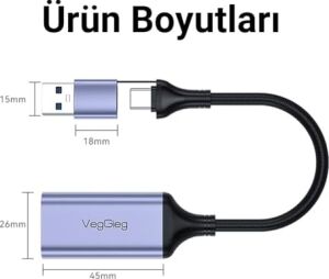 1080P 60Hz HDMI Video Capture Card USB 3.0 ve Type-C Görüntü Yakalama Kartı