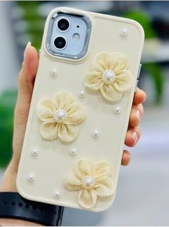 Iphone 11 ile Uyumlu Tül Çiçek Tasarımlı Oyuncaklı Esnek Silikon Kılıf