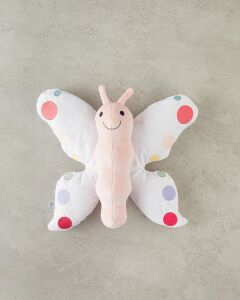 Butterfly Bebe Dekoratif Kırlent 40 cm Beyaz