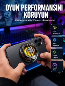 Rgb Işıklı Sessiz Fanlı Telefon Soğutucu