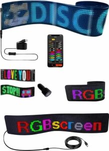 Matrix LED Cama Yapışan Telefon Kontrollü Panel Dijital Ekran Kumandalı