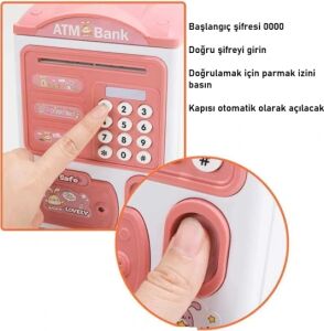 Parmak Izi ve Şifreli Elektronik Atm Kumbara