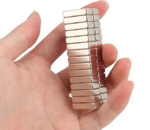 50 Adet 20X10X5 mm Neodyum Magnet N35 Güçlü Mıknatıs Köşeli ve Dayanıklı Nikel Kaplama