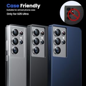 Wsken  Galaxy S25 Ultra Kamera Lens Koruyucu - [orijinal Çekimi Koruyun] Kırılmaz Ultra Hd 9h Temperli Cam Kamera Ekran Koruyucu Metal Halka Kapak Filmi 5g Aksesuarları Titanyum