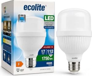 17W Jumbo LED Ampul (112W Eşdeğer) 6500K Beyaz Işık – E27 Duy, 1750 Lümen, 220V, Enerji Sınıfı F, 109X70MM
