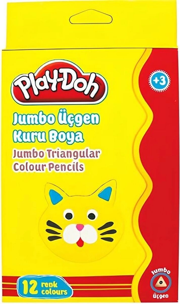 Play-Doh 12 Renk Jumbo Üçgen Kuru Boya