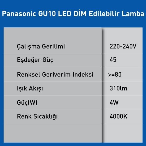 GU10 LED Dim Lamba 4W 310LM 4000K