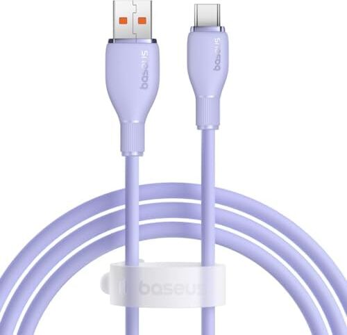 Pudding Hızlı Şarj Özellikli Type-C Kablo 100W, 1.2 Metre, Mor