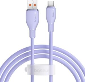 Pudding Hızlı Şarj Özellikli Type-C Kablo 100W, 1.2 Metre, Mor