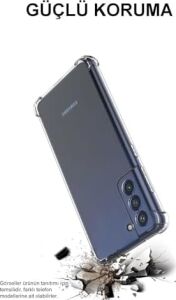 Galaxy A15 Kapak Kamera Korumalı Airbag Antishock Köşe Korumalı Şeffaf Silikon Kılıf
