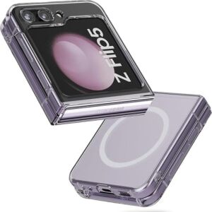 Psr Aksesuar  Galaxy Z Flip 5 Için Şeffaf Koruyucu Kılıf, Magsafe Uyumlu, Kablosuz Şarj Destekli, Darbe Emici Silikon Telefon Kılıfı