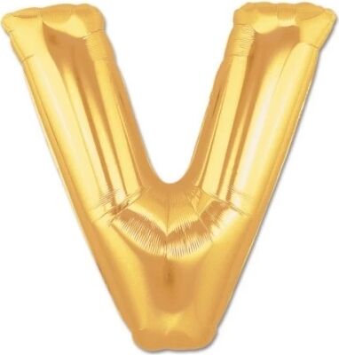 Altın Sarısı Folyo V Harfi Balon 1 Metre