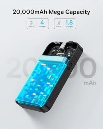 Enerfill FM41 Mini Manyetik Powerbank 20.000 Mah 20W - Siyah (C'den C'ye 20V/3A 30CM Siyah Kablolu)