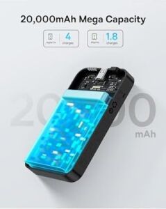 Enerfill FM41 Mini Manyetik Powerbank 20.000 Mah 20W - Siyah (C'den C'ye 20V/3A 30CM Siyah Kablolu)