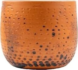 Bitki Tasarımı Ev Dekorasyon Aksesuar Siyah Nokta Desenli Toprak Saksı Saksılık Salon Çiçeklik - 19 cm