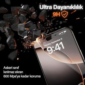 Ekran Koruyucu iPhone 17E / 16E / 14/13 Pro / 13 Ile Uyumlu Premıum Hizalama Aparatlı ve Takılırken Camın Altında Toz Bırakmayan Darbelere Karşı Ekstra Güçlü Hd Ekran Koruyucu Cam
