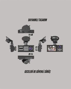 Ta-01 1080P Ön 720P Arka ve Iç Kamera Sistemli Dvr