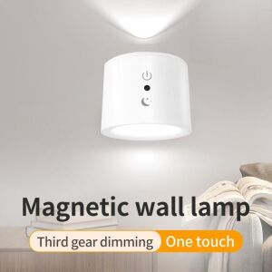 Magnetik Yapışkanlı Uzaktan Kumandalı Işık Oda Salon Işıklandırmak Için Lamba Iç Mekan Için Uygun Şarjlı Aydınlatma Yatak Odası Çocuk Odası Aydınlatması BD80A (BD80A - Beyaz)