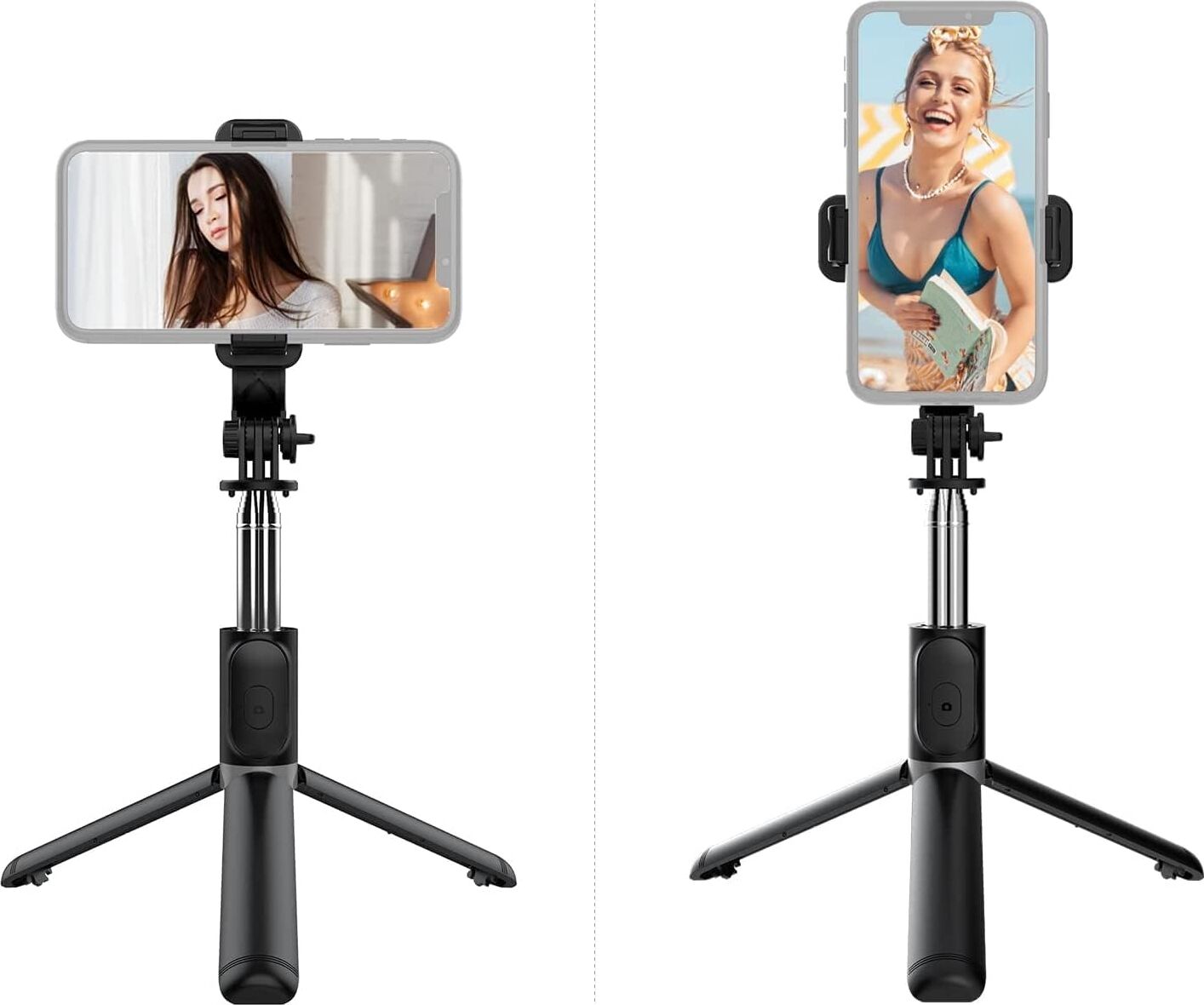 Kuzeystore LED Işıklı Katlanabilir Çok Fonksiyonlu Kablosuz Bluetooth Kumandalı Tripod Selfie Çubuğu, Vlog, Video, Grup Fotoğraf, Özçekim