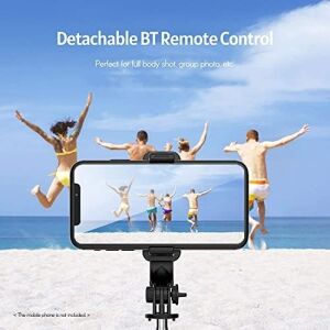 Kuzeystore LED Işıklı Katlanabilir Çok Fonksiyonlu Kablosuz Bluetooth Kumandalı Tripod Selfie Çubuğu, Vlog, Video, Grup Fotoğraf, Özçekim