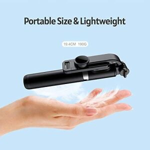 Kuzeystore LED Işıklı Katlanabilir Çok Fonksiyonlu Kablosuz Bluetooth Kumandalı Tripod Selfie Çubuğu, Vlog, Video, Grup Fotoğraf, Özçekim