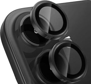 iPhone 17 ile Uyumlu Kamera Lens Koruma Kolay Takabilen Görüş Açısını Bozmayan Yüksek Çözünürlüklü Premium Advice Safir Kamera Lens Koruma (Siyah, iPhone 17)