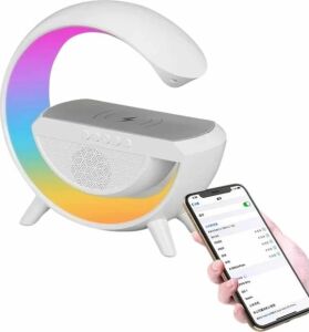 Bluetooth Hoparlör G Şekli Atmosfer Akıllı Rgb Lamba Wireless Kablosuz Şarj