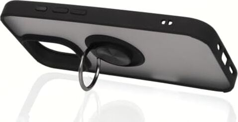 & Aksesuar iPhone 16 Pro ile Uyumlu Arka Kısmı Mat Şeffaf Yapıya Sahip Manyetik Yüzük Stantlı Kenarları Silikon Tpu Malzemeden Üretilmiş Renkli Tuşlara Kamera Korumalı Transparan Kılıf