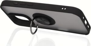& Aksesuar iPhone 16 Pro ile Uyumlu Arka Kısmı Mat Şeffaf Yapıya Sahip Manyetik Yüzük Stantlı Kenarları Silikon Tpu Malzemeden Üretilmiş Renkli Tuşlara Kamera Korumalı Transparan Kılıf