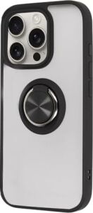 & Aksesuar iPhone 16 Pro ile Uyumlu Arka Kısmı Mat Şeffaf Yapıya Sahip Manyetik Yüzük Stantlı Kenarları Silikon Tpu Malzemeden Üretilmiş Renkli Tuşlara Kamera Korumalı Transparan Kılıf