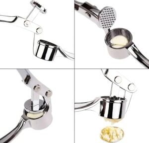 Profesyonel Paslanmaz Çelik Sarımsak Ezici - Ergonomik Lüks Sarımsak Presi, Dayanıklı Metal Sarımsak Kırıcı ve Püre Yapıcı, Pratik Mutfak Gereçleri ve Manuel El Presi